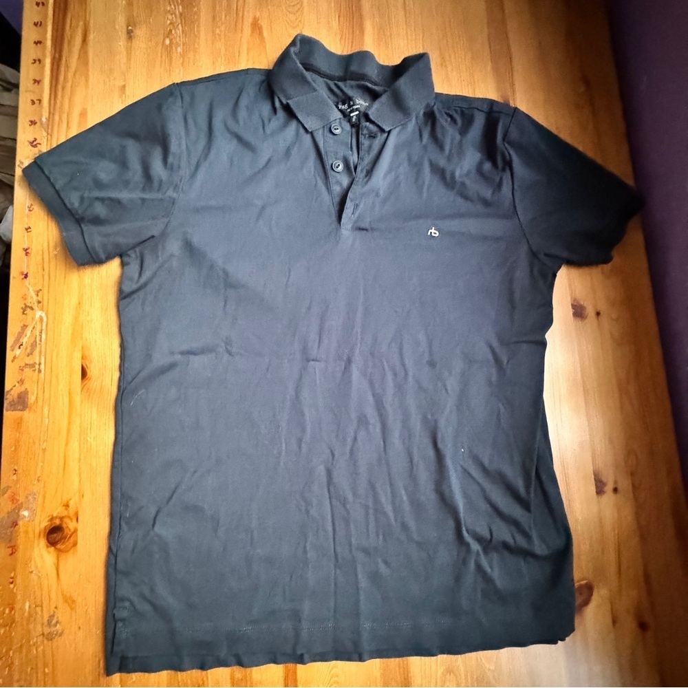 Rag & Bone black polo shirt size medium